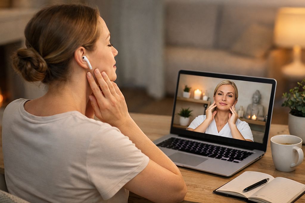 Zdalne zajęcia z masażu twarzy i żuchwy